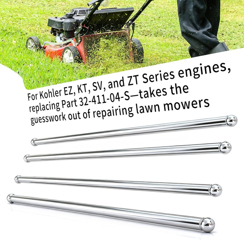 DZQPPC 4 Pack 32-411-04-S Engine Valve Push Rod for Kohler EZ, KT, SV, & ZT Series, Replaces Part KT730 KT735 KT740 SV710 3241104S Ideal for Lawn Mowers Garden Tractors - Image 3